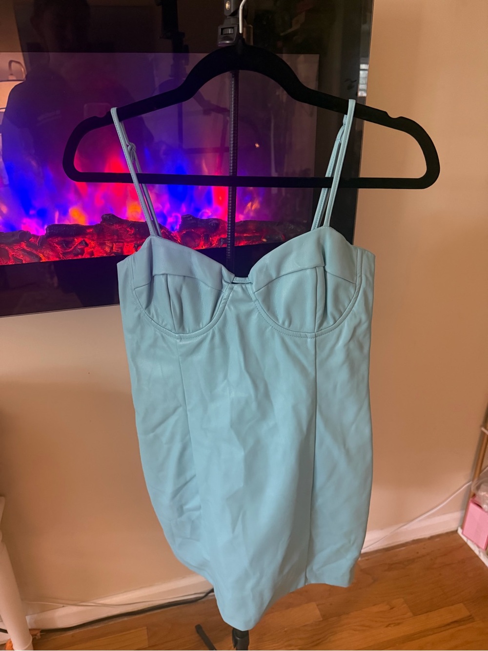 Bardot Light Blue Bustier Slip Dress